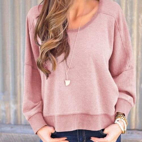 Women Blouses 2019 O-Neck Long Sleeves Solid Women Shirt Sexy Backless Casual Ladies Tops Plus Size Blusas Mujer De Moda