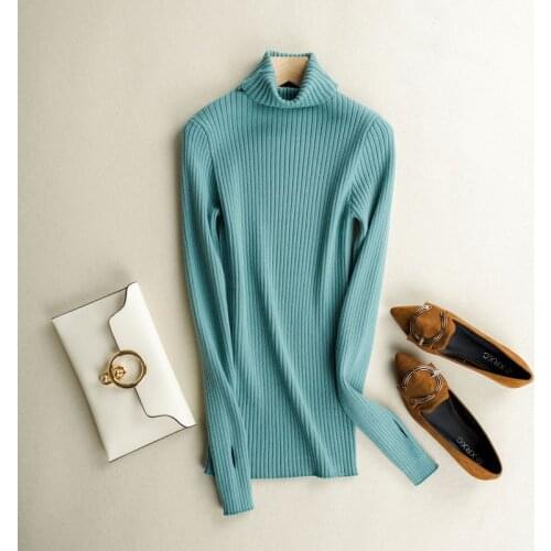 2020 Autumn Turtleneck Slim Stretch Soft Material Women Sweater jumper Pullovers Tricot Pull Femme