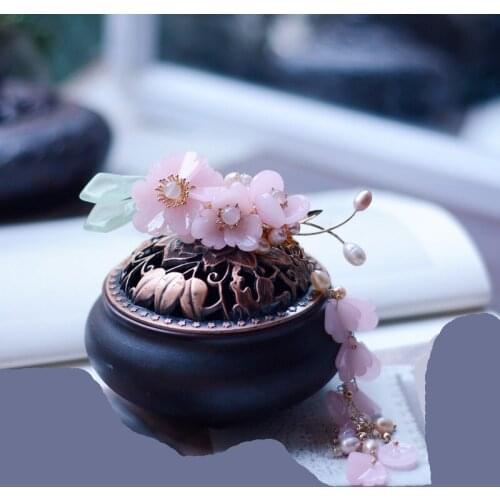 1pcs Retro Hanfu Tassel Hair Accessories Headdress Ancient Style Flower Step Shake Hairpin Daily Decor Prop Women Girl Gift