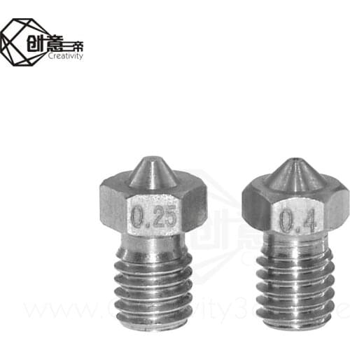 1pcs V5 V6 Nozzle 0.2 0.25 0.3 0.4 0.5 0.6 0.8 1.0 1.2mm Part Copper 1.75/3.0MM Filament M6 Threaded Brass 3D Printers Parts