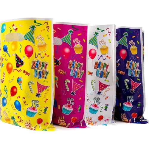 10-50pcs/lot Birthday Party Gift Bag Plastic Childrens Candy Gift Box Banquet Popp Pearlescent Packaging Strong and Durable