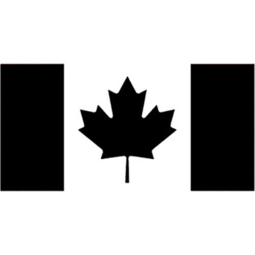 17.2cm*8.5cm Canadian Flag Pattern Fashion Car Sticker Vinyl Car-Styling Black/Silver S3-4687