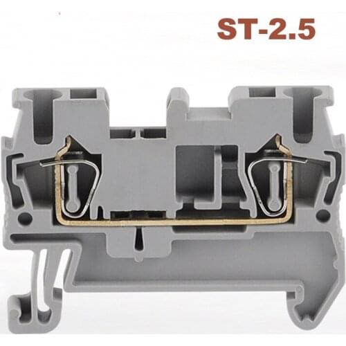 20/50/100pcs Spring Terminal Block connector ST-2.5 din rail morsettiera screwless wire cable connectors copper bornier 20A