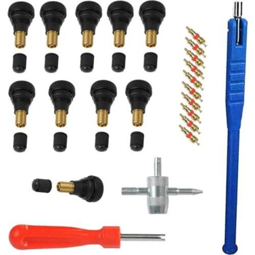23pcs 4 Way Tire Repair Tool Kit +Core Remover +Stem Puller Brand New High Quality