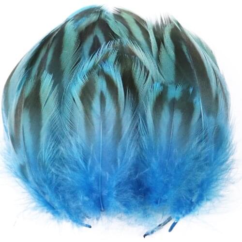 50 Pcs Blue Small Duck Feathers Jewelry Making Pet Toys Accessories Wedding Dress Decoration Natural Plumes For Crafts Wholesale