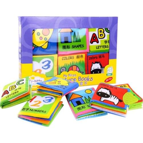 6PCS/set Baby Toys Soft Washable Classic Baby Cloth Book Early Learning & Education Cute Animals Book For Kids Infant ToyS