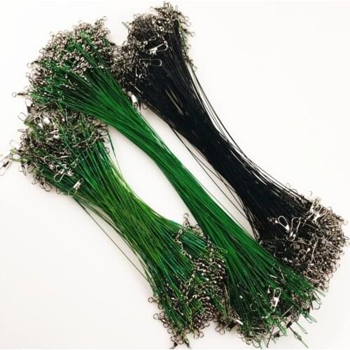 6 Pcs Anti-bite Fly leash Fishing lead Line Rope Wire leading line Swivel Stainless Steel Rolling Swivels 15cm 20cm 25 cm