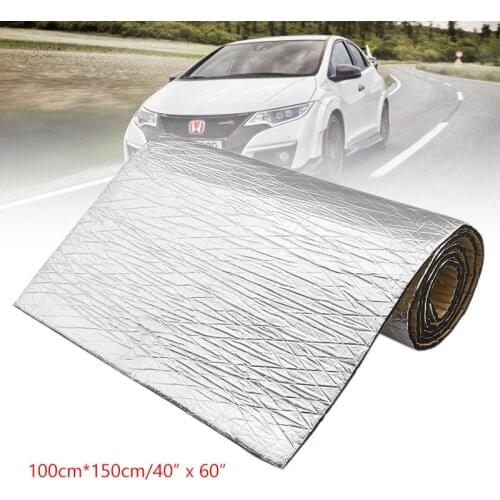 7mm 1000*1500mm Car Hood Engine Firewall Heat Mat Deadener Sound Noise Proof Insulation Deadening Aluminum Foil Sticker