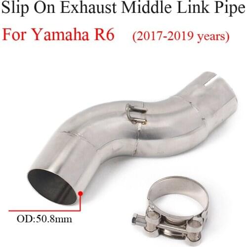 Slip On Motorcycle Exhaust Modified Escape Stainless Steel Front Middle Link Pipe For Yamaha R6 YZF-R6 2017 2018 2019 Years