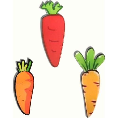 Cartoon Shirt Brooch For Women Cute Carrot Lapel Pin Funny Acrylic Badges Backpacks Accessories Jewelry Gifts