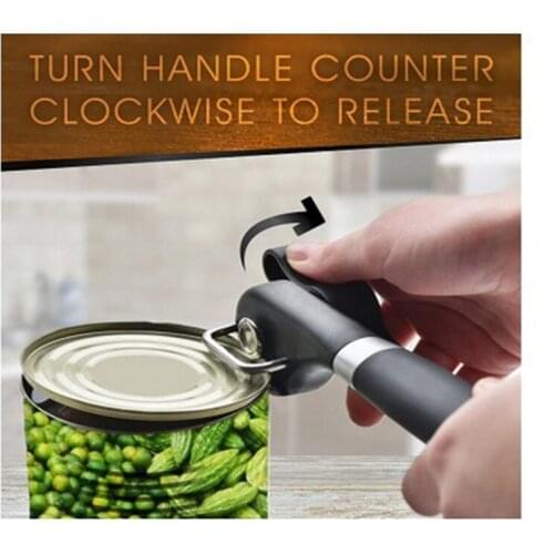 Black New Convenient And Safe Powerful Can Opener High Quality Can Opener Knife Anti-Cut Design Blade Home Kitchen Tools