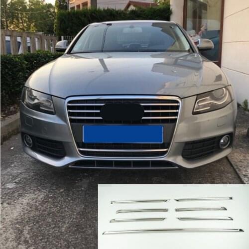 CNORICARC Car Head Middle Grille Grid Trim Strips Stainless Steel Styling Exterior Accessories Sticker For Audi A4 2009-2012