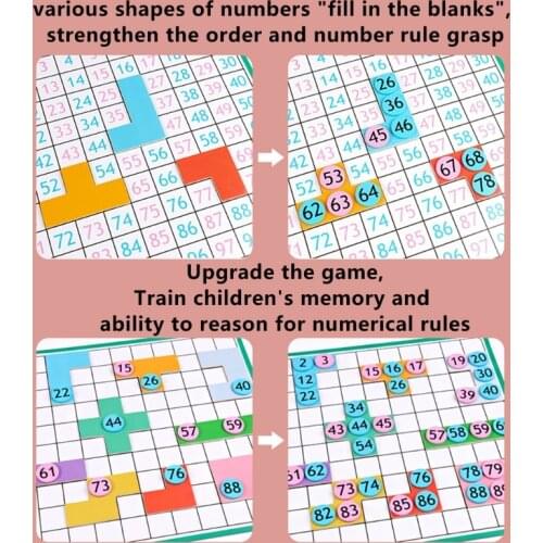 Wooden Math Learning Board Toy Montessori 1-100 Numbers Hundreds Board Counting R7RB