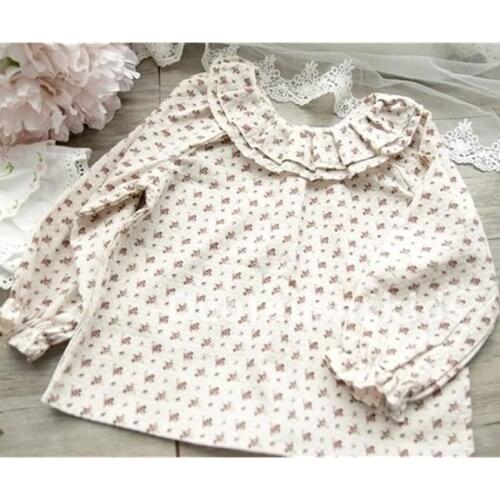 Baby shirts girls white shirt girl cotton ruffles collar 100% tiny cotton blouse for girls