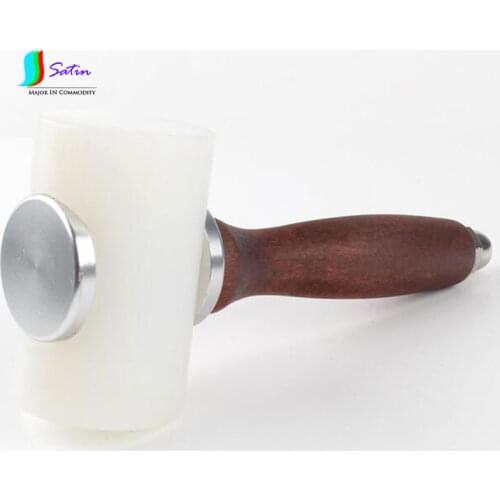 DIY Handmade Leather Carving Hammer Carving Enamel Printing Tool Nnylon Hammer Carving Hammer Wooden Handle Diamond Head S650P