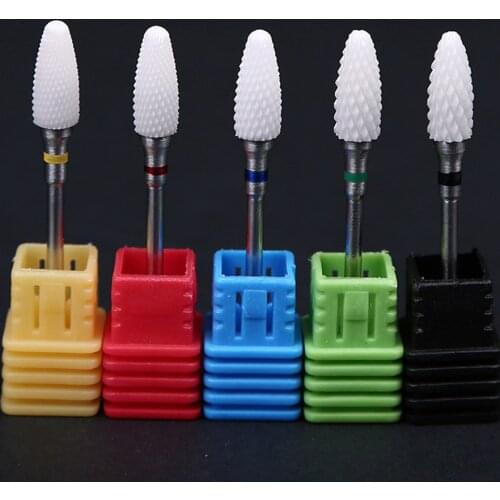 1pcs Ceramic Carbide Nail Drill Bits 3/32" 5 Styles Colorful Electric Drills Milling Bits Machine Manicure Pedicure Tools OP#35