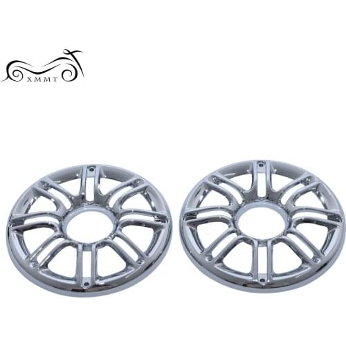 Chrome Plate 6" Speaker Trim Grill Cover Rear Front 3D Round Speaker Covers For Harley 96-13 Electra Glide Trike