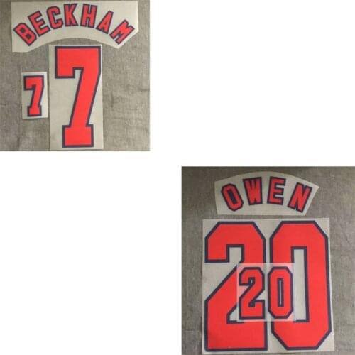 Pu material 1998 #7 BECKHAM #20 OWEN Nameset Home Away Customize Any Name Number Printing