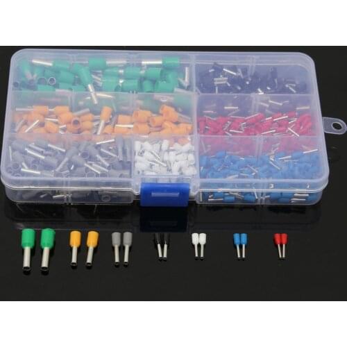 Good Quality 600 Pcs AWG10-22 Insulated Ferrule Terminal Bootlace Ferrule Kit Wire Crimp Connector Assorted Set 0.5mm to 6mm