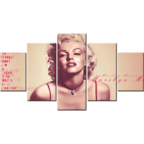 Full Square/Round Drill 5D DIY diamond painting 5pc Marilyn Monroe Pictures mosaic Diamond Embroidery Wall Arts J1280