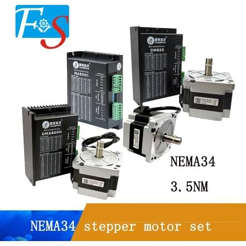 Original Leadshine CNC router kit NEMA34 3.5NM 86CM35 stepper motor+DM860/MA860C/DMA860H stepper motor driver for cnc machine