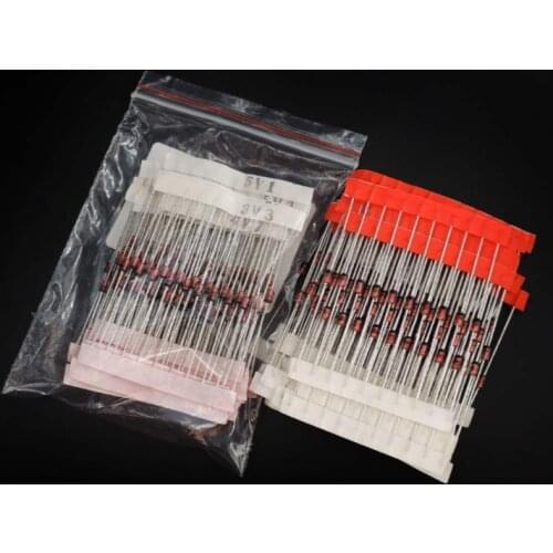1W Zener diode kit 14Values*10pcs=140pcs 3V3-30V IN4728A IN4732A IN4733A IN4735A IN4736A IN4738A 1N4740A IN4742A IN4744A 4745A