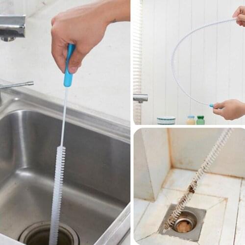 Home Kitchen Bathroom Bendable Sink Brush Sewer Cleaning Cleaner Dredge