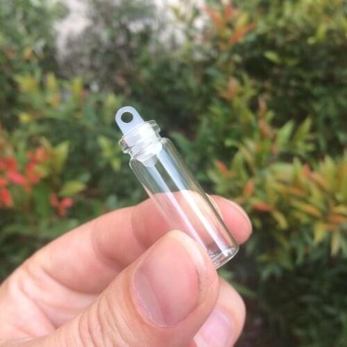 2ml Cute Glass Jars With Cork and Plastic Stopper Small Wishing Vial Jewelry Perfume Essential Oil Bottles 100pcs