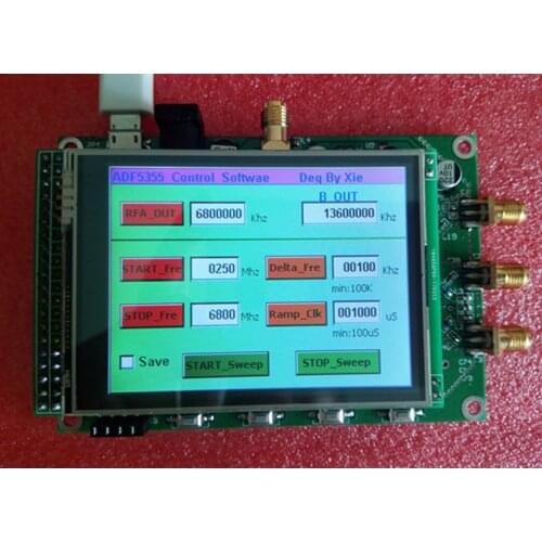 ADF5355 color touch screen module sweep frequency signal source VCO microwave frequency synthesizer PLL