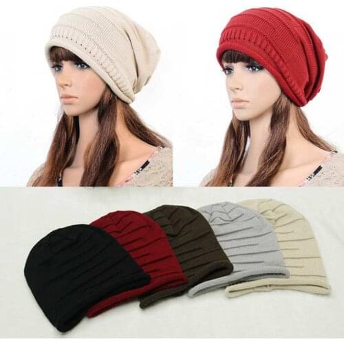 2020 New Women Spring Autumn Knitted Cotton Cap Unisex Folds Casual Beanies Hat Solid Color Hip-Hop Skullies Beanie Hat Gorros