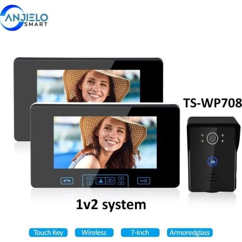 New Wireless Home Video Doorphone Intercom System Frequency Upgraded Touch Key Rainproof IR Night Vision with Unlock Function