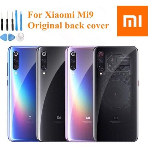 Official XiaoMi Replacement Battery Glass Back Cover Door For Xiaomi 9 Mi 9 mi9 Rear Housing Protective Phone Back Cover+tools