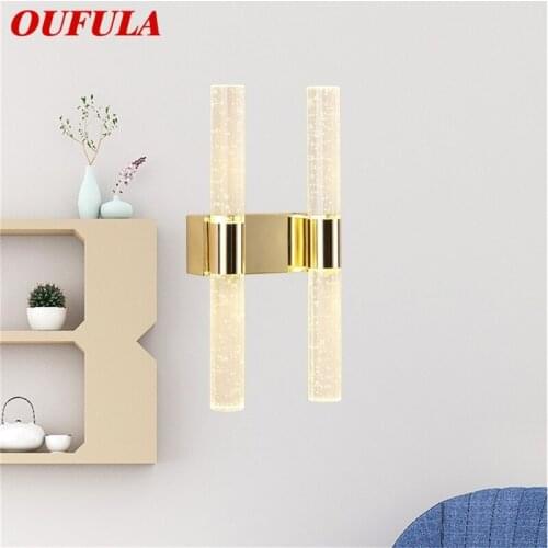 OUFULA Wall Sconces Lamps LED Modern Luxury Indoor Simple Crystal Lights For Home Bedroom