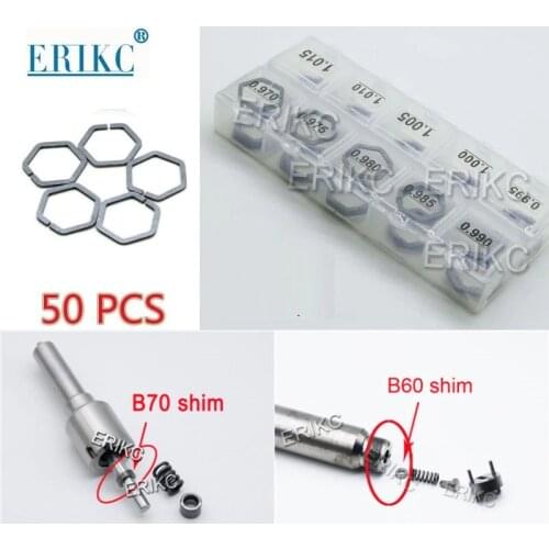 ERIKC 50pcs B70 Shim 1.62-1.80mm for Bosch Siemens Piezo B60 size 1.34-1.52 Injector Adjust B61 Size 0.97-1.015mm Washer Gasket