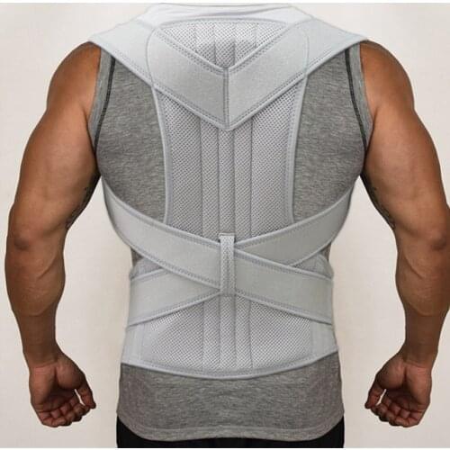 2021 Silver Posture Corrector Scoliosis Back Brace Spine Corset Belt Shoulder Therapy Support Poor Posture Correction Belt Men