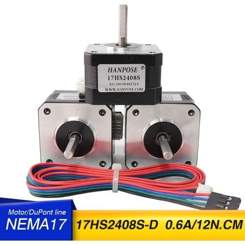3PCS for 3D printer CNC Nema17 Stepper Motor 42 motor 0.6A 28 mm 17HS2408s motor 42BYGH 4-lead CNC Reprap 3D Printer