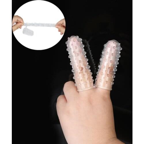 2pcs Flirting Silicone Finger Sleeve For Women Clitoris Stimulator G Spot Vagina Masturbator Foreplay Clit Tease Adult Sex Toys