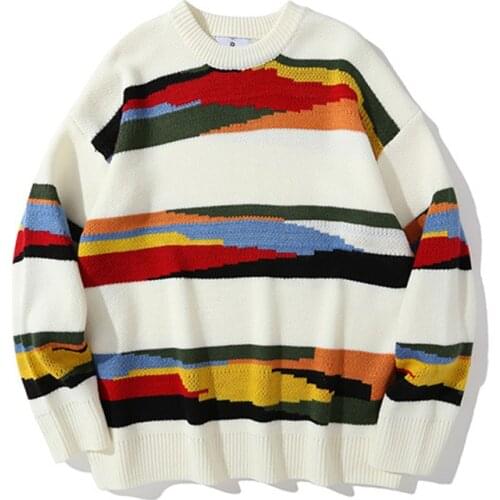 3D Wolves Printed Knitted Sweater Men Hip Hop Streetwear Oversized Loose Pullover Mens Spring Autumn Harajuku Sweaters Unisex