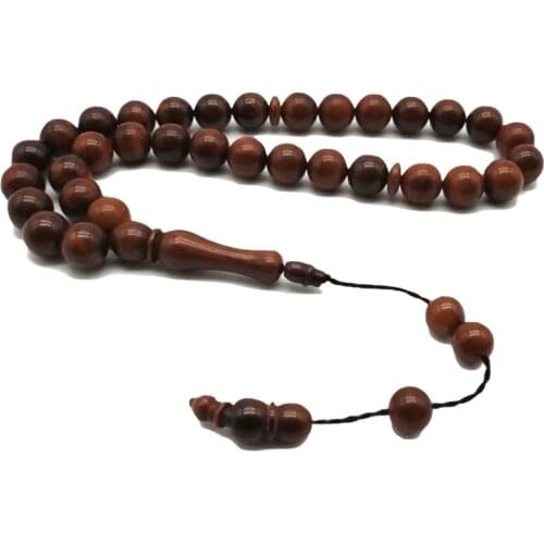 Natural Wood Cook Tasbih Mans Misbaha prayer beads 33 beads 2 SIZE Rosary