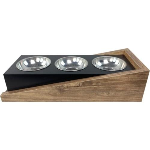 Triple Wood Cat Mama and Water Container