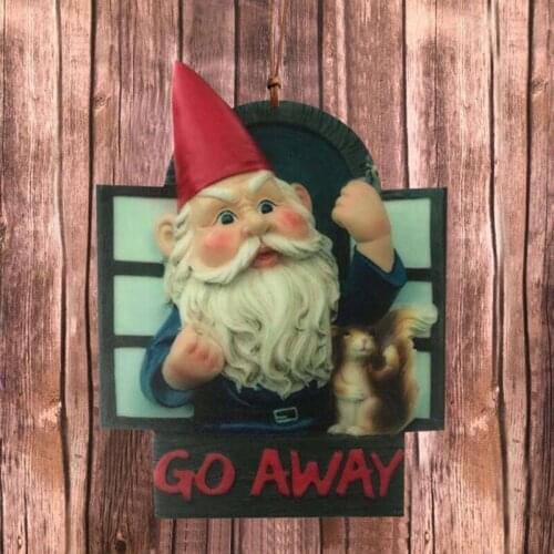 Go Away Gnome Gardening Decoration Acrylic Gnome Garden Terrace Outdoor Decoration Pendant for Indoor Outdoor Decor