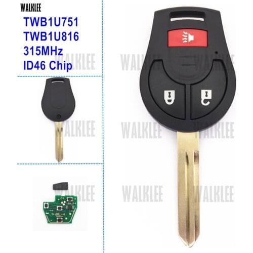 WALKLEE Key Remote work for Nissan Sunny Sylphy Tiida Qashqai X-Trail Cube March Vehicle Keyless Entry Transmitter
