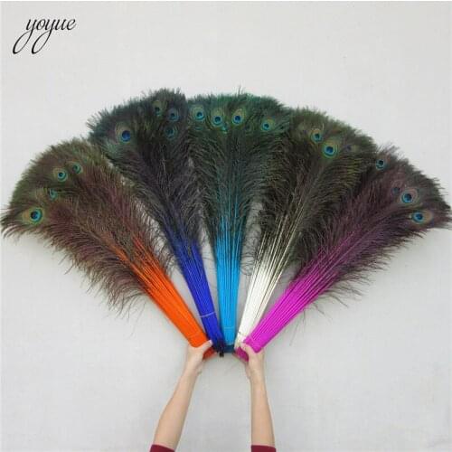 YOYUE 100 Pcs/lot Quality Natural Peacock Feathers, 80CM-90CM / 32-36inch DIY- Wedding, Living Room, Decorated Flower Vase