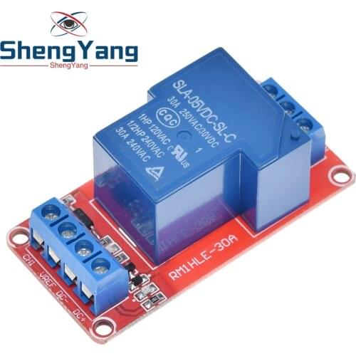TZT 5V 30A Two-way isolation relay module High/low level trigger 5V 30A 1-Channel Relay Module+Electronic With Optocoupler