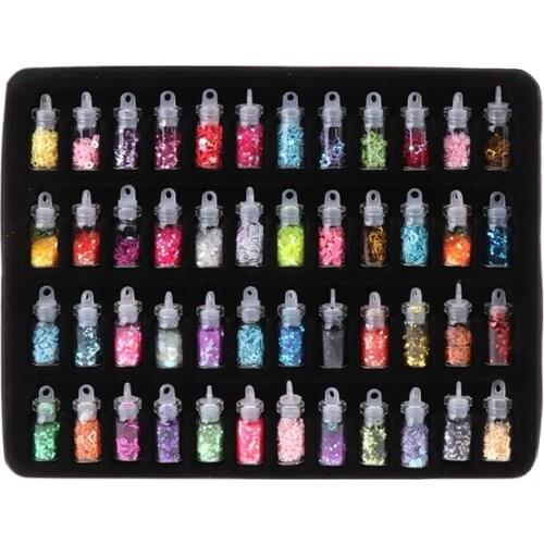 1 Set 48 Bottles Flash Sequin Powder Decoration Silicone Mold DIY Jewelry Making Drop Shipping
