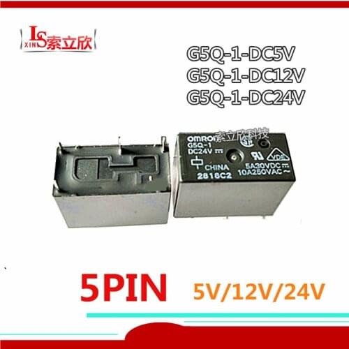 10pcs/lot 100%Original New Relay G5Q-1-DC12V G5Q-1-DC5V G5Q-1-DC24V G5Q 1 DC24V G5Q-1 DC12V 5V 24VDC 10A 5PIN power Relay