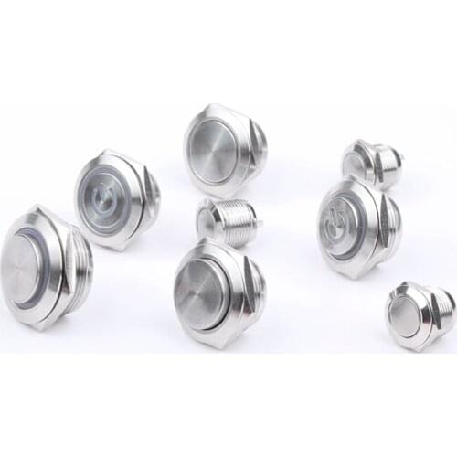 12mm metal button switch with light 3V 12V 24V waterproof micro-stroke self-reset miniature switch