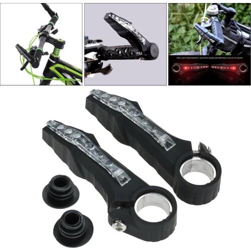 2Pcs Bicycle Auxiliary Riding Handlebar Grips Light Bar End Lamp Road Bikes