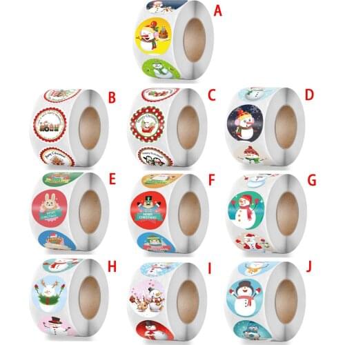 500pcs Round Merry Christmas Stickers Seal Label Snowman pattern Thank You Gift Decoration Sticker Package Stationery Sticker