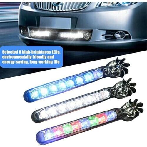 Wind Energy Car Daytime Running Light No Need External Power Supply 8 LED DRL Daylight Headlight Lamp Car Signal Light
